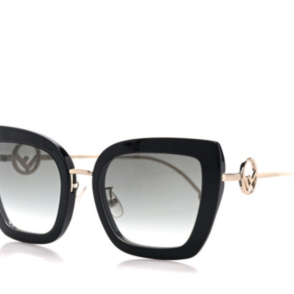 Fendi Black and Gold Square Sunglasses
